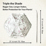 Maxbell 3x Plant Umbrellas Decor Garden Umbrellas for Potted Plants Backyard Outdoor