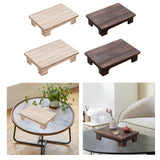 Maxbell Wood Low Tea Table Tatami Table for Balcony Living Room Sitting on The Floor 40x28x10cm Natural Color