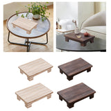 Maxbell Wood Low Tea Table Tatami Table for Balcony Living Room Sitting on The Floor 40x28x10cm Natural Color