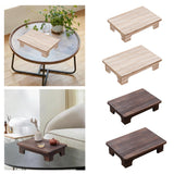 Maxbell Wood Low Tea Table Tatami Table for Balcony Living Room Sitting on The Floor 40x28x10cm Natural Color