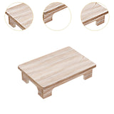 Maxbell Wood Low Tea Table Tatami Table for Balcony Living Room Sitting on The Floor 40x28x10cm Natural Color