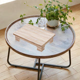 Maxbell Wood Low Tea Table Tatami Table for Balcony Living Room Sitting on The Floor 40x28x10cm Natural Color