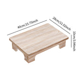 Maxbell Wood Low Tea Table Tatami Table for Balcony Living Room Sitting on The Floor 40x28x10cm Natural Color