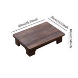 Maxbell Wood Low Tea Table Tatami Table for Balcony Living Room Sitting on The Floor 40x28x10cm Brown