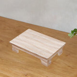 Maxbell Wood Low Tea Table Tatami Table for Balcony Living Room Sitting on The Floor 50x28x10cm Natural Color