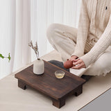 Maxbell Wood Low Tea Table Tatami Table for Balcony Living Room Sitting on The Floor 50x28x10cm Brown