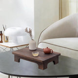 Maxbell Wood Low Tea Table Tatami Table for Balcony Living Room Sitting on The Floor 50x28x10cm Brown
