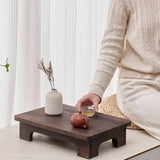 Maxbell Wood Low Tea Table Tatami Table for Balcony Living Room Sitting on The Floor 50x28x10cm Brown