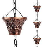 Maxbell Rain Chain for Gutter Home Patio Gazebos Metal Rain Catcher 110.24 inch Long