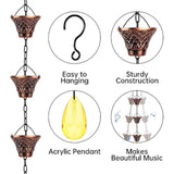 Maxbell Rain Chain for Gutter Home Patio Gazebos Metal Rain Catcher 110.24 inch Long