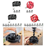 Maxbell 6-10mm Jig Self-centering Drill Guide Kit Aluminum Alloy for Wood Panel Hole 3 Black