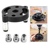 Maxbell 6-10mm Jig Self-centering Drill Guide Kit Aluminum Alloy for Wood Panel Hole 3 Black
