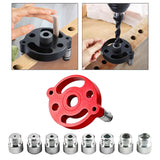 Maxbell 6-10mm Jig Self-centering Drill Guide Kit Aluminum Alloy for Wood Panel Hole 8 Red