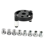 Maxbell 6-10mm Jig Self-centering Drill Guide Kit Aluminum Alloy for Wood Panel Hole 8 Black