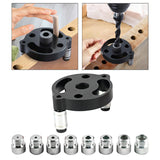 Maxbell 6-10mm Jig Self-centering Drill Guide Kit Aluminum Alloy for Wood Panel Hole 8 Black