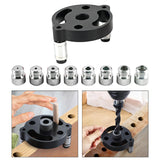Maxbell 6-10mm Jig Self-centering Drill Guide Kit Aluminum Alloy for Wood Panel Hole 8 Black