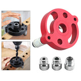Maxbell 6-10mm Jig Self-centering Drill Guide Kit Aluminum Alloy for Wood Panel Hole 3 Red