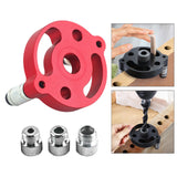 Maxbell 6-10mm Jig Self-centering Drill Guide Kit Aluminum Alloy for Wood Panel Hole 3 Red