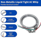 Maxbell 1/2inch x 4ft Non Metallic Liquid Tight AC Whip Kit PVC Spare Parts 10 Gauge