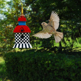 Maxbell Hanging Bird Feeder Accessories Lightweight Ornament for Porch Patio Outdoor Style D