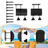 Maxbell 2Pcs Patio Umbrella Holders Clamps for Outdoor Courtyard Fence Mount to Deck