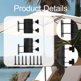 Maxbell 2Pcs Patio Umbrella Holders Clamps for Outdoor Courtyard Fence Mount to Deck