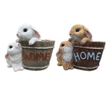 Maxbell Bunny Planter Versatile Figurine Flower Pot for Garden Indoor Outdoor Easter White