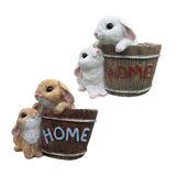 Maxbell Bunny Planter Versatile Figurine Flower Pot for Garden Indoor Outdoor Easter White