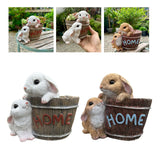 Maxbell Bunny Planter Versatile Figurine Flower Pot for Garden Indoor Outdoor Easter White
