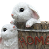 Maxbell Bunny Planter Versatile Figurine Flower Pot for Garden Indoor Outdoor Easter White