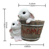 Maxbell Bunny Planter Versatile Figurine Flower Pot for Garden Indoor Outdoor Easter White