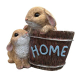 Maxbell Bunny Planter Versatile Figurine Flower Pot for Garden Indoor Outdoor Easter Brown