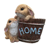 Maxbell Bunny Planter Versatile Figurine Flower Pot for Garden Indoor Outdoor Easter Brown