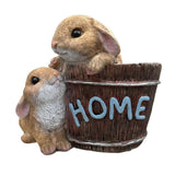Maxbell Bunny Planter Versatile Figurine Flower Pot for Garden Indoor Outdoor Easter Brown