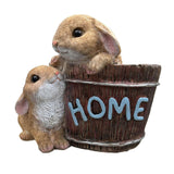 Maxbell Bunny Planter Versatile Figurine Flower Pot for Garden Indoor Outdoor Easter Brown