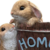 Maxbell Bunny Planter Versatile Figurine Flower Pot for Garden Indoor Outdoor Easter Brown