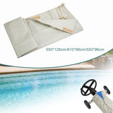Maxbell Swimming Pool Reel Protective Cover with Drawstring Tarp Solar Blanket Cover 550cmx126cm