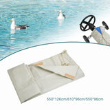 Maxbell Swimming Pool Reel Protective Cover with Drawstring Tarp Solar Blanket Cover 550cmx126cm
