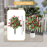 Maxbell Christmas Red Berry Plant Stake Thanksgiving Day Decor for Yard Potted Plant