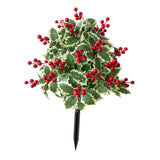 Maxbell Christmas Red Berry Plant Stake Thanksgiving Day Decor for Yard Potted Plant