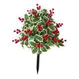 Maxbell Christmas Red Berry Plant Stake Thanksgiving Day Decor for Yard Potted Plant