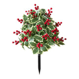 Maxbell Christmas Red Berry Plant Stake Thanksgiving Day Decor for Yard Potted Plant