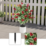 Maxbell Christmas Red Berry Plant Stake Thanksgiving Day Decor for Yard Potted Plant