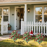 Maxbell Christmas Red Berry Plant Stake Thanksgiving Day Decor for Yard Potted Plant