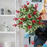 Maxbell Christmas Red Berry Plant Stake Thanksgiving Day Decor for Yard Potted Plant
