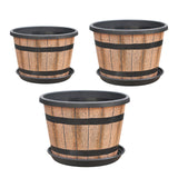Maxbell Plant Pot Decor with Drainage Holes Saucer for Garden Home Plants Yard Hotel 14.1 cmx13.93 cm