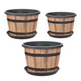 Maxbell Plant Pot Decor with Drainage Holes Saucer for Garden Home Plants Yard Hotel 14.1 cmx13.93 cm