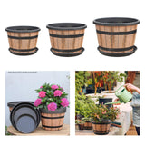 Maxbell Plant Pot Decor with Drainage Holes Saucer for Garden Home Plants Yard Hotel 14.1 cmx13.93 cm