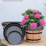 Maxbell Plant Pot Decor with Drainage Holes Saucer for Garden Home Plants Yard Hotel 14.1 cmx13.93 cm