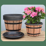 Maxbell Plant Pot Decor with Drainage Holes Saucer for Garden Home Plants Yard Hotel 14.1 cmx13.93 cm